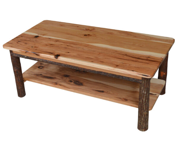 Hickory Solid Top Coffee Table With Shelf