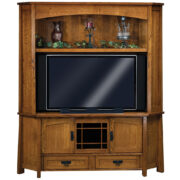 Modesto Media Corner Console With Hutch