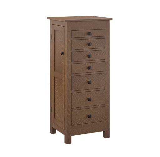 Brown Maple Mission Jewelry Armoire