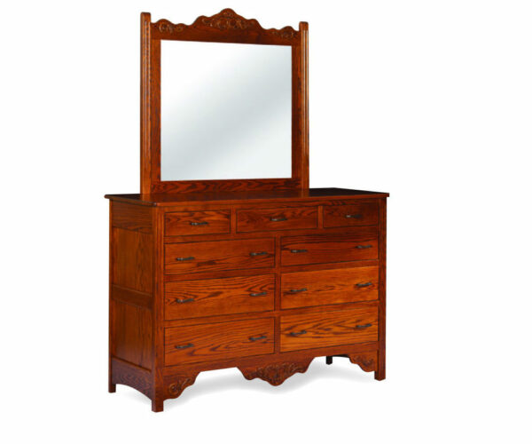 Amish Country Carved Dresser