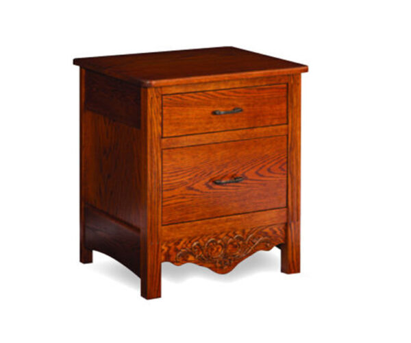 Amish Country Carved Nightstand