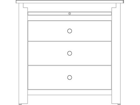 Hudson Limited 3-Drawer Nightstand with Pullout