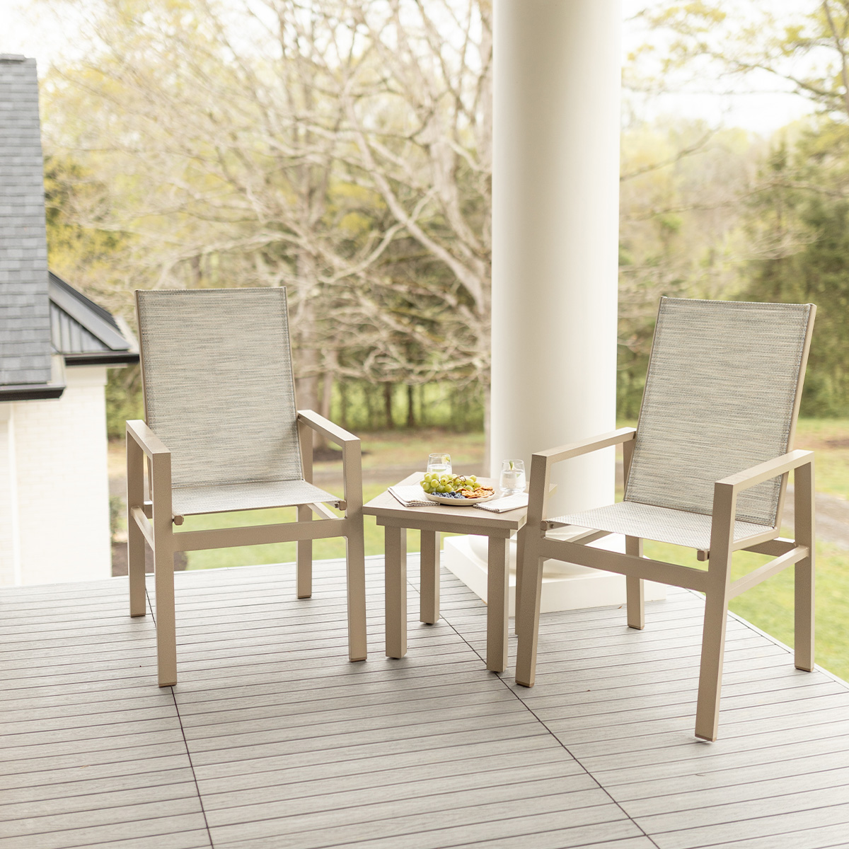 Vida High Back Sling Dining Chair - Image 2