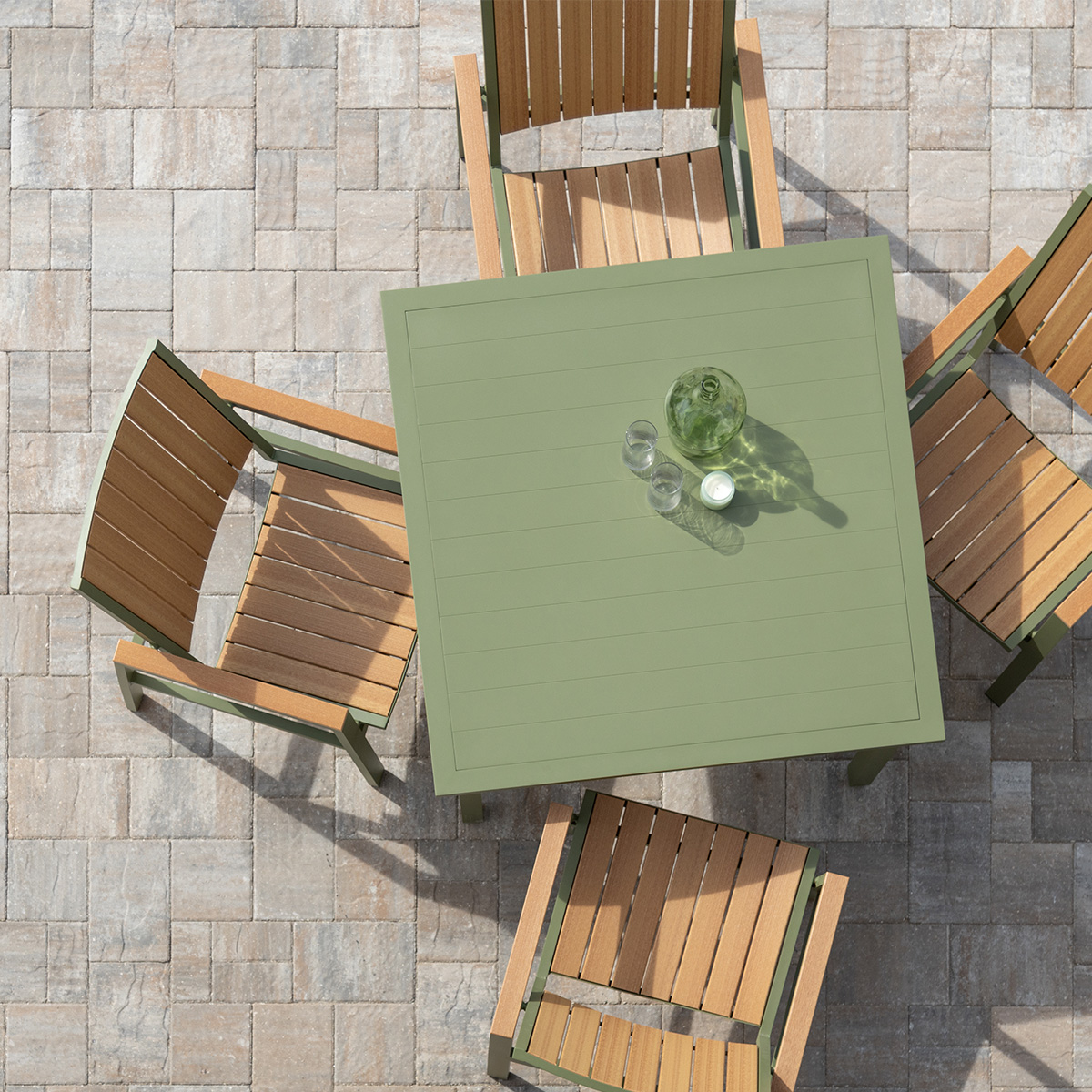 Vida 44" Square Dining Table Aluminum Top - Image 2