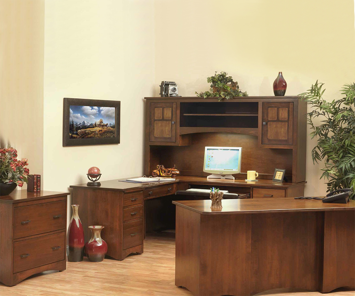 Prairie Mission L Desk With Hutch - Image 5