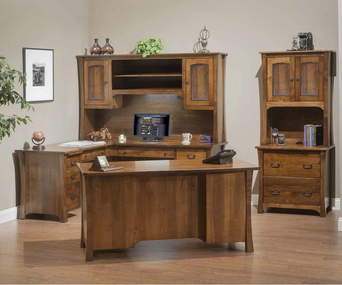 Woodbury L-Desk With Hutch - Image 5